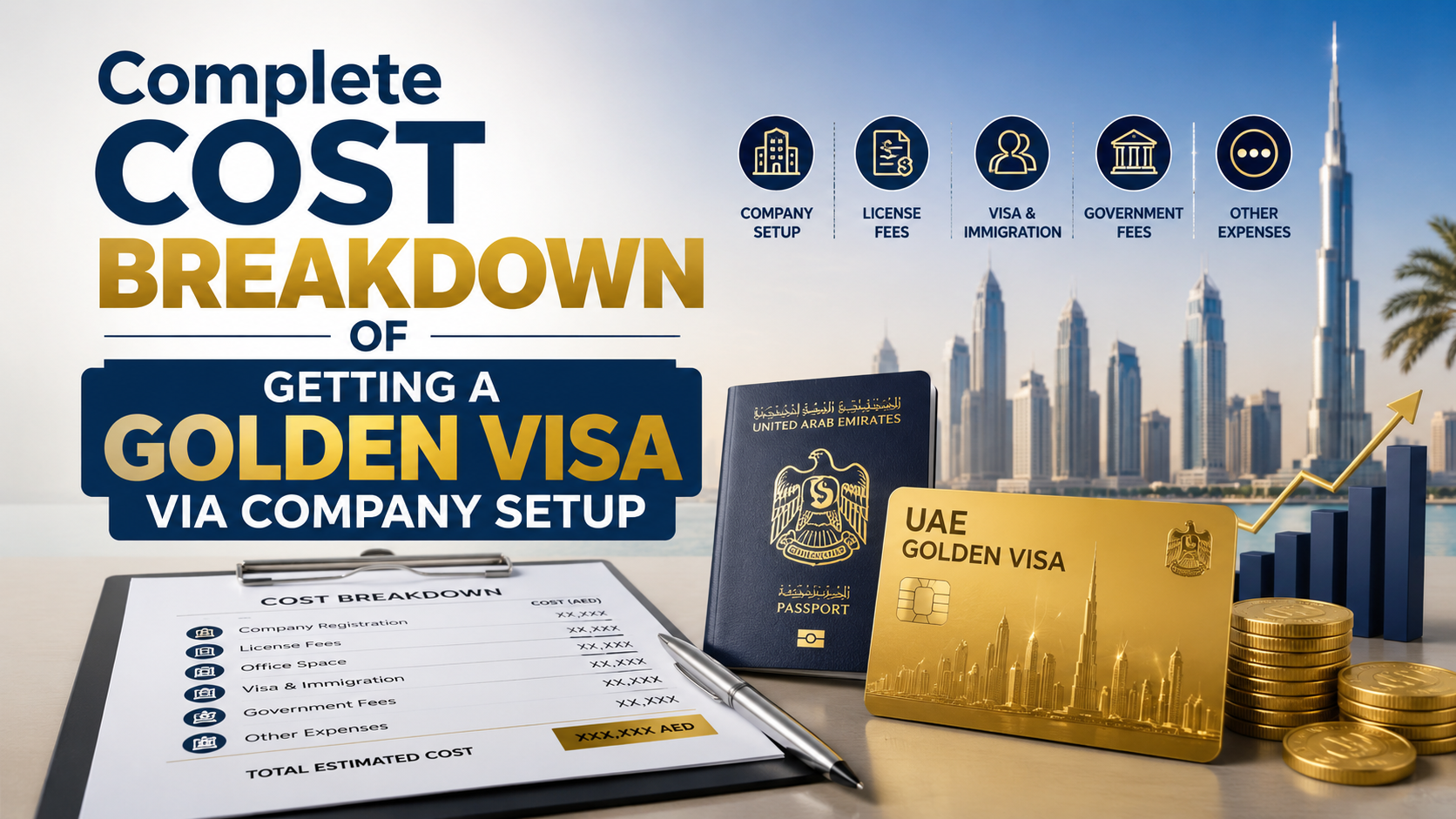 Complete Cost Breakdown of Getting a UAE Golden Visa Through Company Setup (2026 Guide)