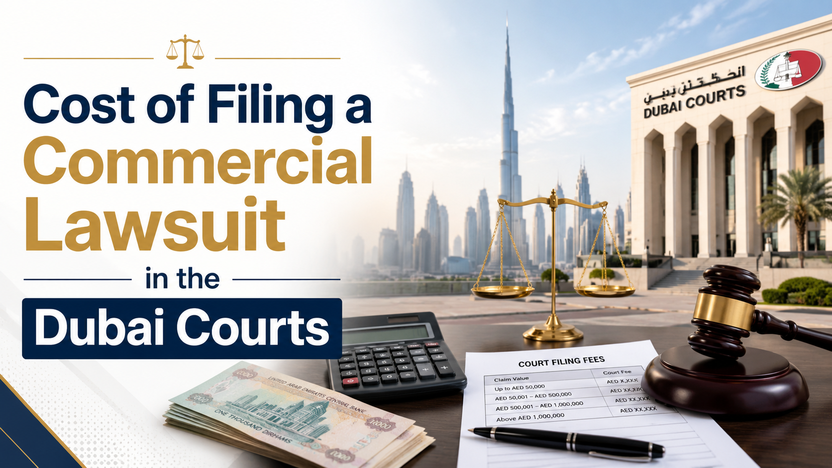 Cost of Filing a Commercial Lawsuit in the Dubai Courts: Complete Business Guide